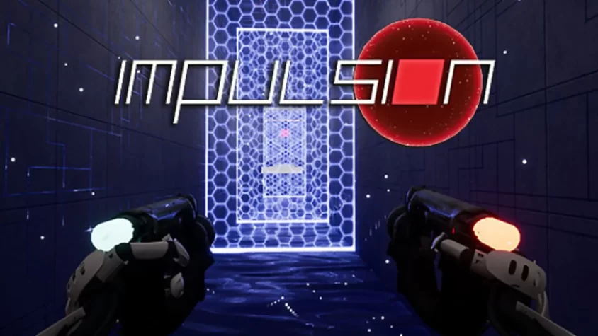 Impulsion — геймплей с элементами головоломки и стрельбы Обложка игры Impulsion — яркий футуристичный мир с нестандартной механикой
