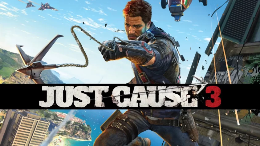 Just Cause 3 – Разрушения, безумие и Рико Родригес в главной роли Рико Родригес в эпичной позе с крюком, готовящийся разрушить мир
