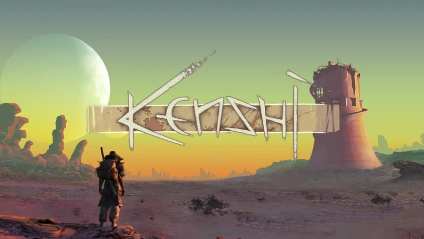 Kenshi – постапокалиптический мир для тех, кто ищет приключений и полный хаос Обложка игры Kenshi с изображением пустынного пейзажа и фигуры персонажа на переднем плане