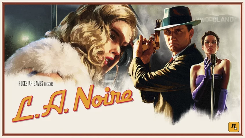 L.A. Noire — идеальная игра для тех, кто любит разгадывать, кто убил, а кто просто хочет тусить в стиле нуара Обложка игры L.A. Noire с героем в костюме и двумя загадочными дамами на фоне ночного Лос-Анджелеса