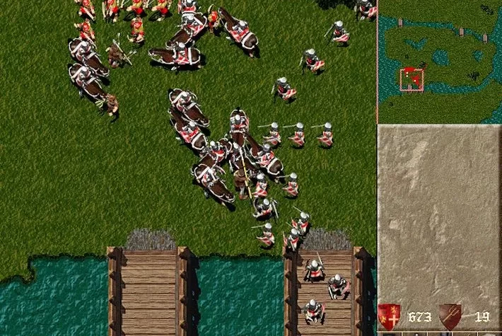 Lords of the Realm II: Сражение с рыцарями и пехотой на берегу