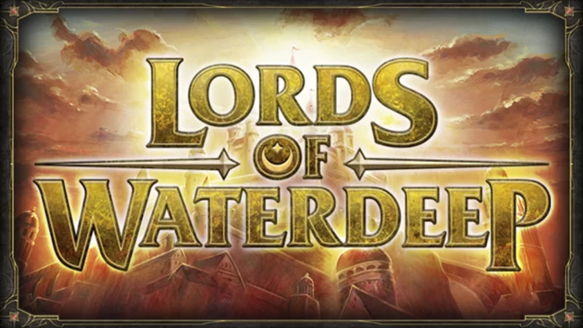 Lords of Waterdeep — игра для тех, кто предпочитает решать все через власть и хитрость Обложка игры Lords of Waterdeep — эпическая фантастика и много политических интриг