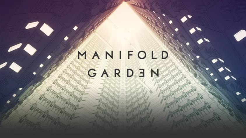 Обложка игры Manifold Garden, загадочная архитектура в будущем