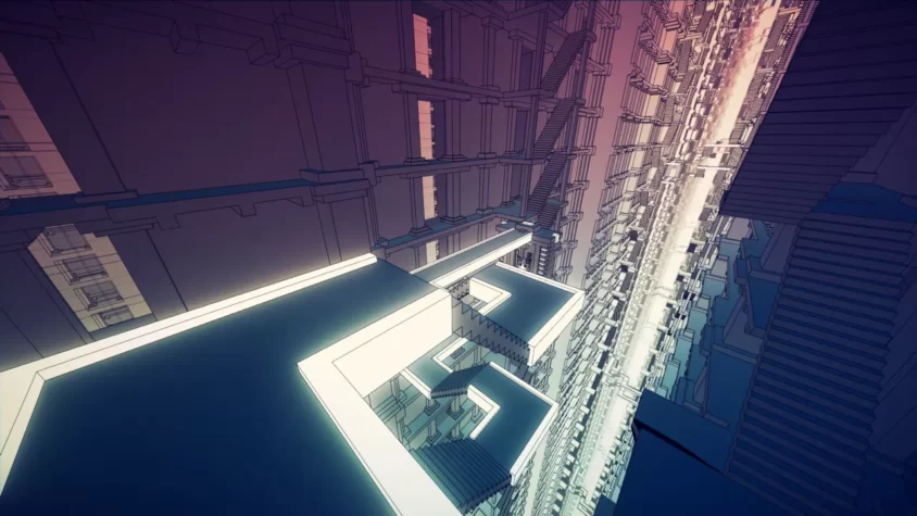 Геометрические конструкции и лестницы в мире Manifold Garden