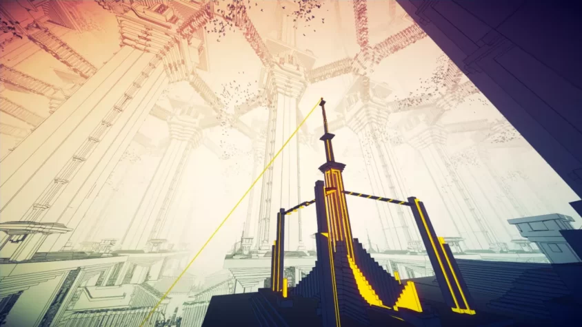 Колоссальные структуры и светящиеся элементы в Manifold Garden