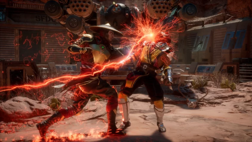 Раиден использует электрический удар по своему врагу. Этот момент в Mortal Kombat 11 заставит вас почувствовать каждый болевой момент