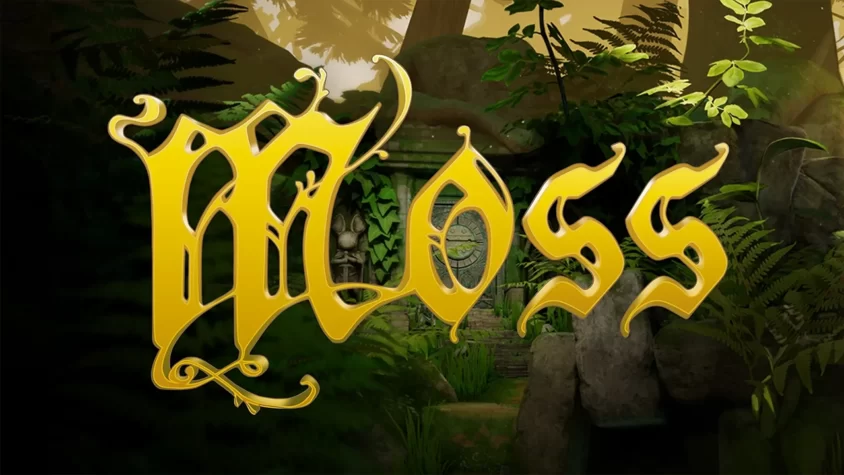 Moss — приключенческая игра в мире природы и магии Обложка игры Moss, с логотипом на фоне леса