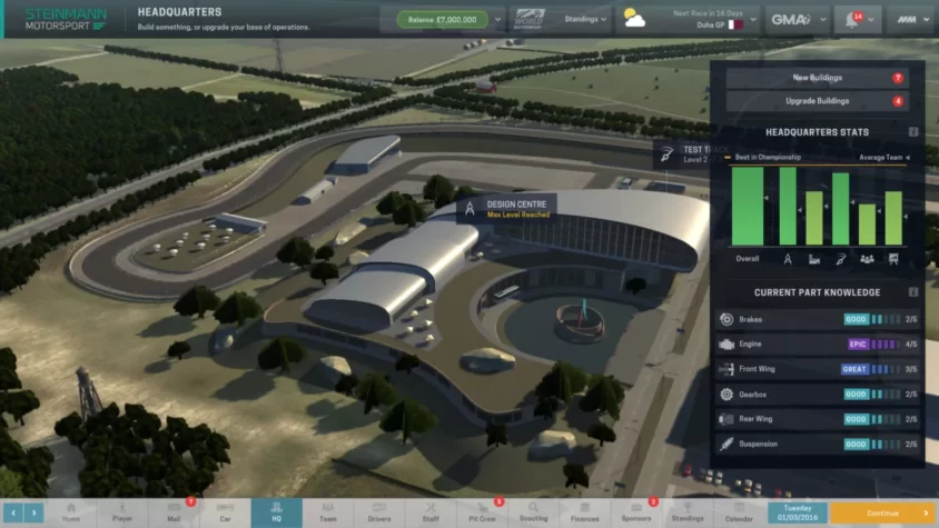 Штаб в Motorsport Manager