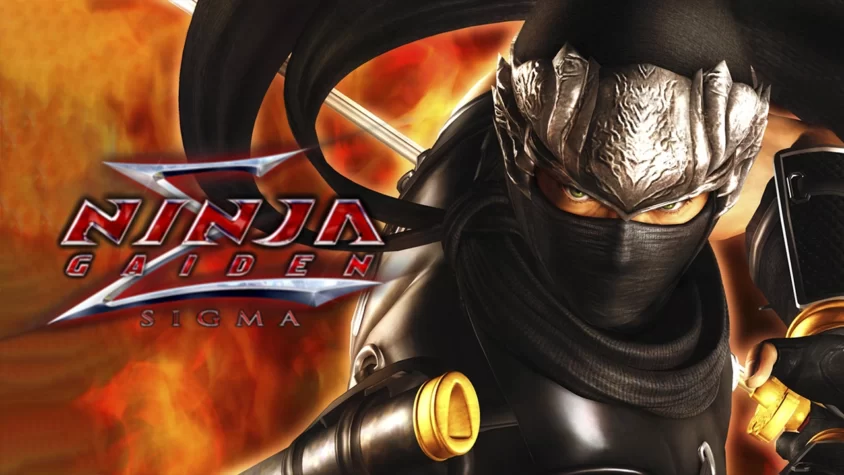 Ninja Gaiden Σ — героический ниндзя в мире взрывных приключений Обложка игры Ninja Gaiden Σ — ниндзя в боевом облачении, готовый к атаке