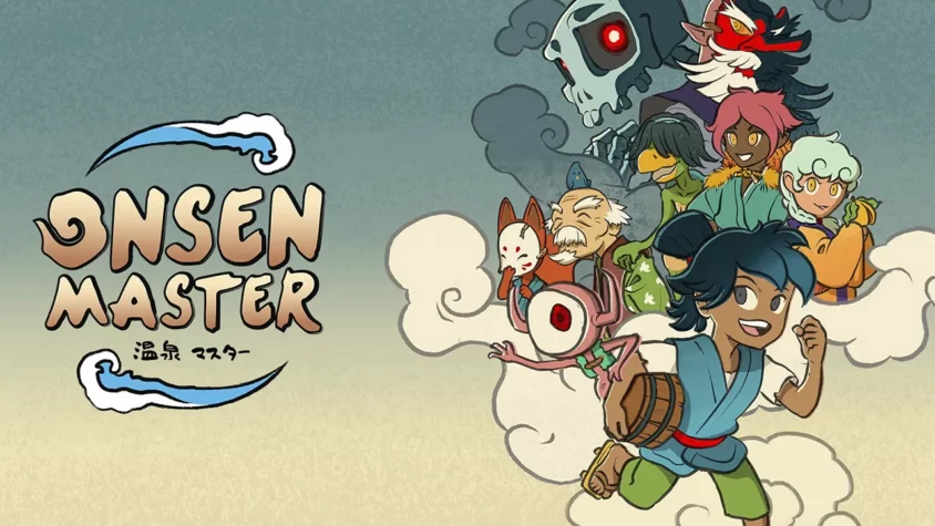 Onsen Master Обложка игры Onsen Master с персонажами, обвитыми дымом от горячих источников