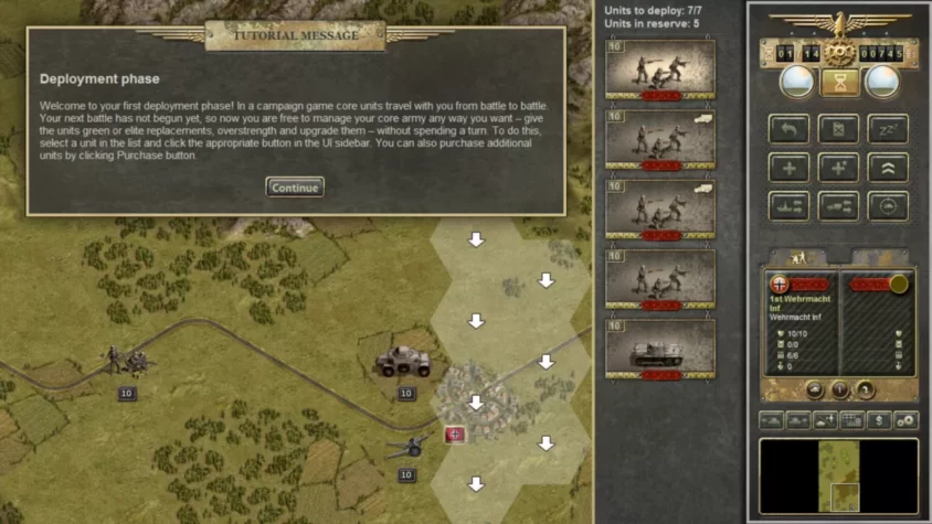 Этап развертывания в Panzer Corps