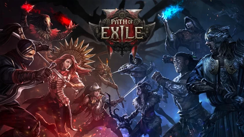 Path of Exile 2 — эпическое возвращение в мрачный Врайкласт Обложка игры Path of Exile 2 с эпичным противостоянием классов