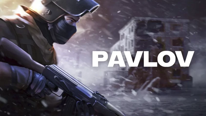 Pavlov — игра, где оружие и разрушения становятся твоими лучшими друзьями Главная обложка игры Pavlov, на которой изображен солдат с оружием на фоне разрушенного города