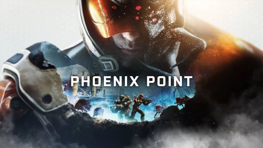 Обложка игры Phoenix Point с персонажем в защитном костюме, готовым к битве