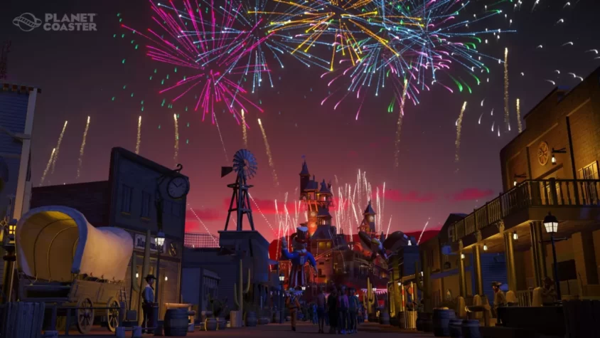Фейерверки в тематическом парке Planet Coaster
