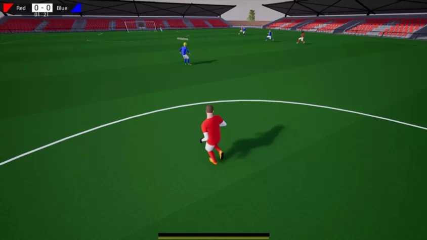 Игроки на поле в Pro Soccer Online