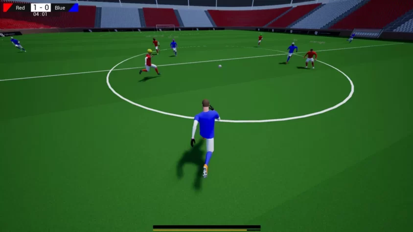 Игроки на поле в Pro Soccer Online
