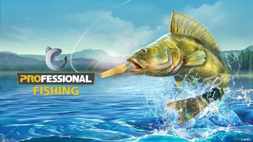 Покрывало игры Professional Fishing с рыбкой, которую только что поймали