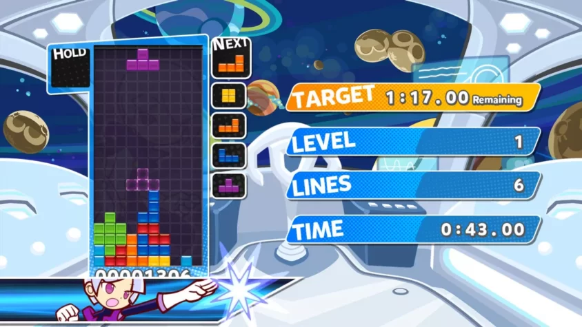 Игровой процесс Tetris в космосе