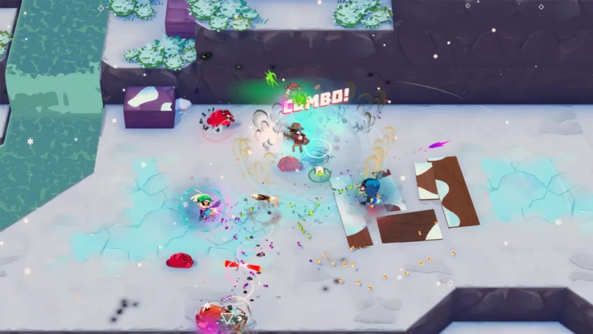 Бой на снежной локации в Relic Hunters Legend с активированным комбо