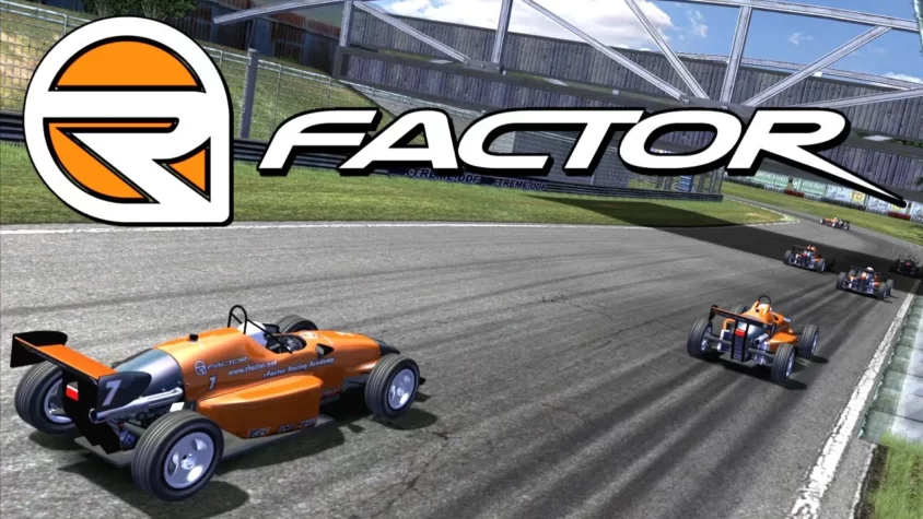 Обложка игры rFactor Обложка игры rFactor с изображением гоночных машин на трассе