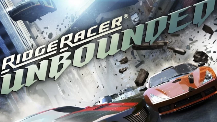 Ridge Racer Unbounded: взрывной стиль и руины Обложка игры Ridge Racer Unbounded: взрыв, машины и разрушения