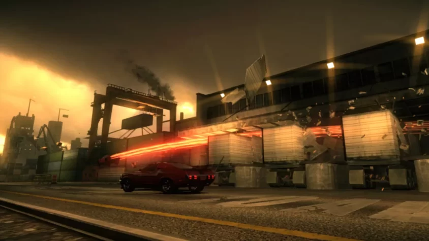 Ridge Racer Unbounded: гонка по разрушенному заводу с огненным следом