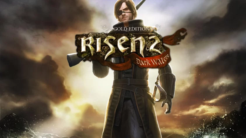 Risen 2: Dark Waters — Gold Edition Обложка игры Risen 2: Dark Waters с главным героем на фоне темного моря