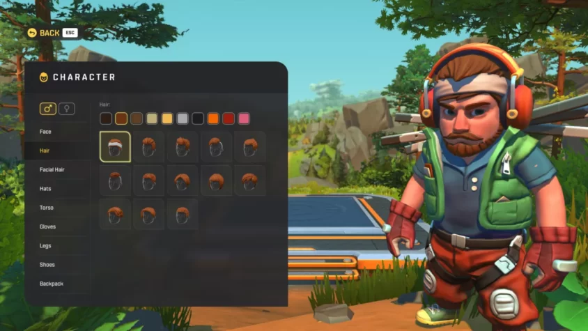 Настройка внешности персонажа в Scrap Mechanic с выбором прически и аксессуаров