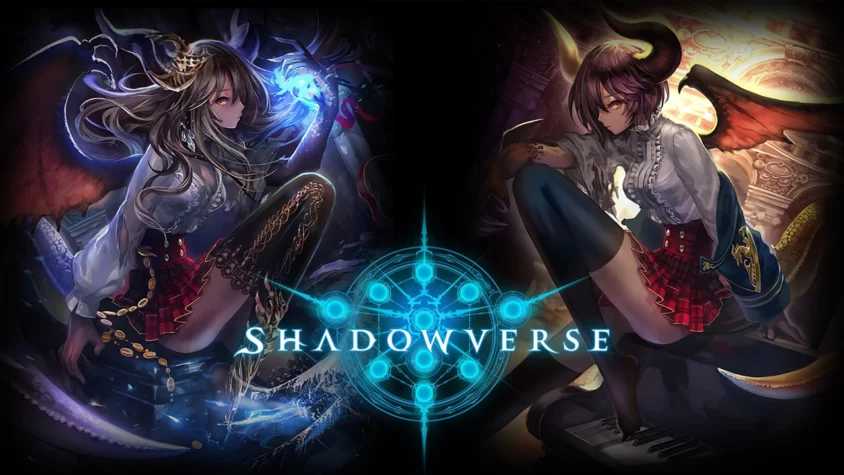 Shadowverse — игра с потрясающим визуалом и загадочным сюжетом Обложка игры Shadowverse с изображением персонажей с крыльями и хвостами, сидящих в контексте магического мира