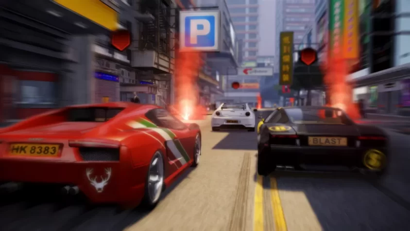 Гонка по городским улицам с яркими автомобилями и спецэффектами в игре Sleeping Dogs