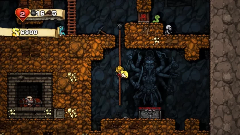 Божество в подземелье Spelunky