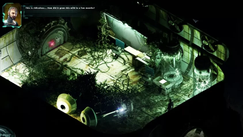 Заброшенная лаборатория в STASIS, полностью покрытая растительностью