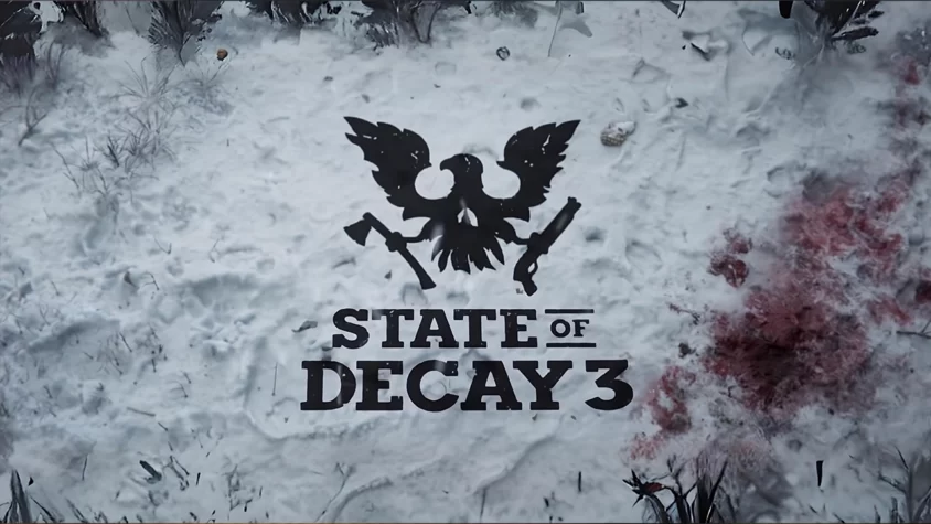 State of Decay 3 – Обложка игры Обложка игры State of Decay 3 с изображением снегопада и следами крови на фоне