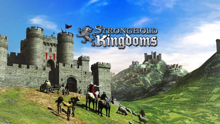 Обложка игры Stronghold Kingdoms, где герои строят замки и ведут войны