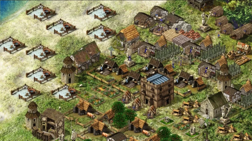 Ферма и мастерские в Stronghold Kingdoms, где строятся дома и выращиваются ресурсы