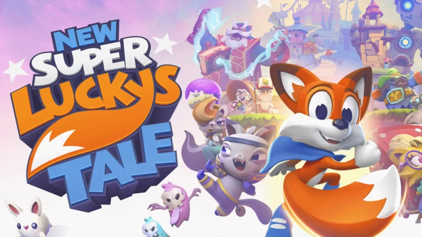 Обложка игры Super Lucky’s Tale с изображением главного героя - лиса по имени Лаки