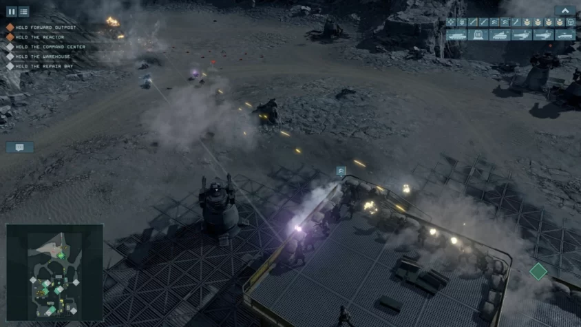 Оборона базы в Terminator: Dark Fate - Defiance с солдатами, стрельбой и миникартой