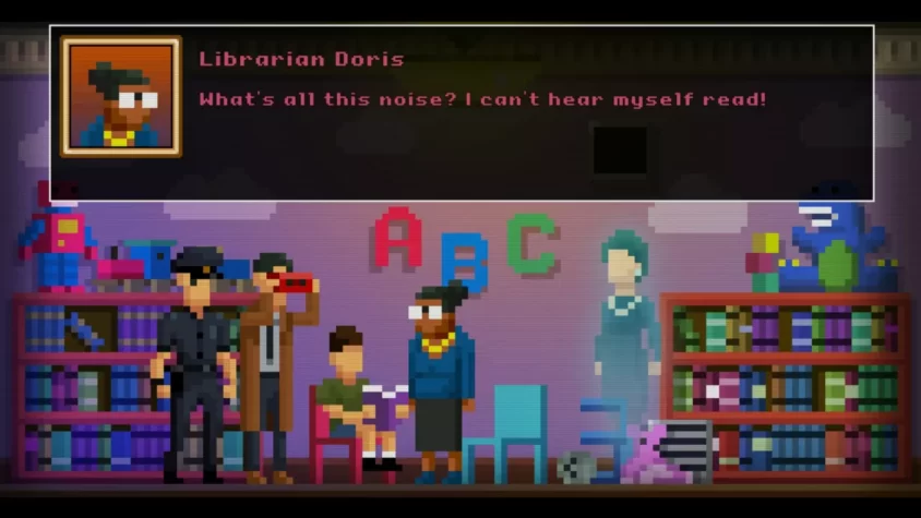 Персонажи игры The Darkside Detective в библиотеке