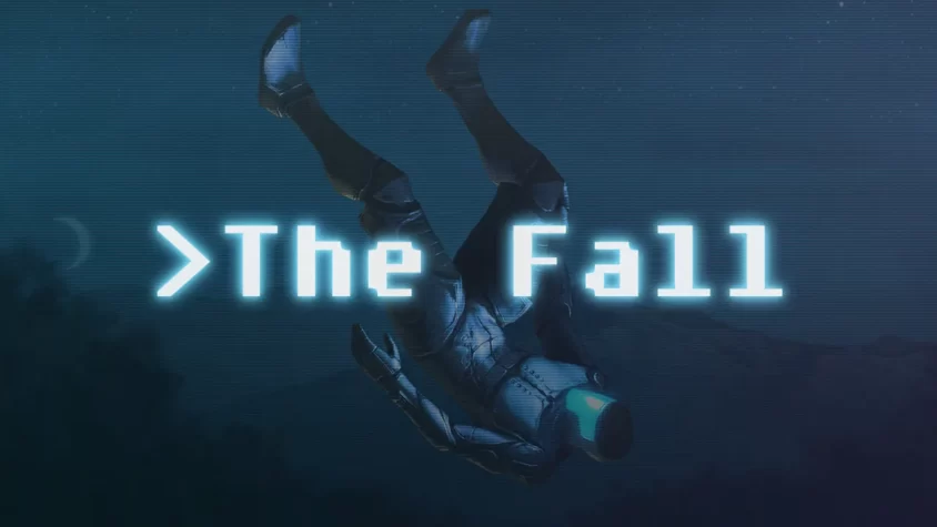 Обложка игры The Fall с изображением персонажа в падении