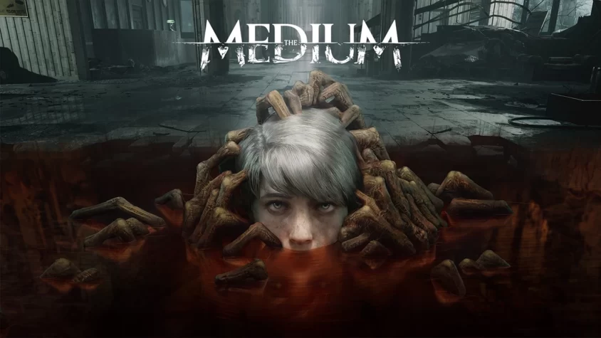 The Medium — игра, где добро сдается, а зло всегда рядом Обложка игры The Medium с персонажем, погружённым в мистическую атмосферу и окружённым жуткими руками