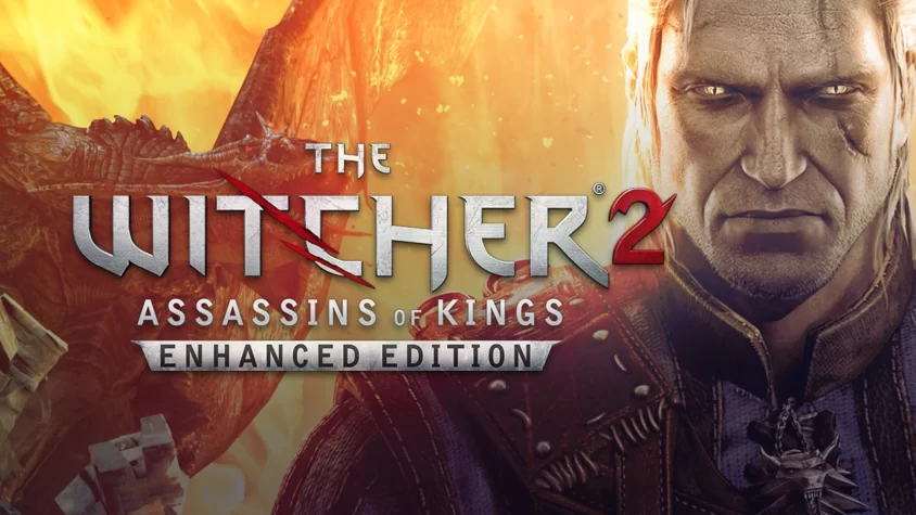 The Witcher 2: Assassins of Kings — Как всегда, куча политических интриг и драконов Обложка игры The Witcher 2: Assassins of Kings — Геральт смотрит как всегда сурово, ведь на кону судьба королевств