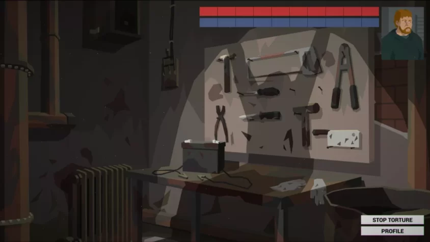 Тюремная камера с инструментами для допроса из игры This Is the Police