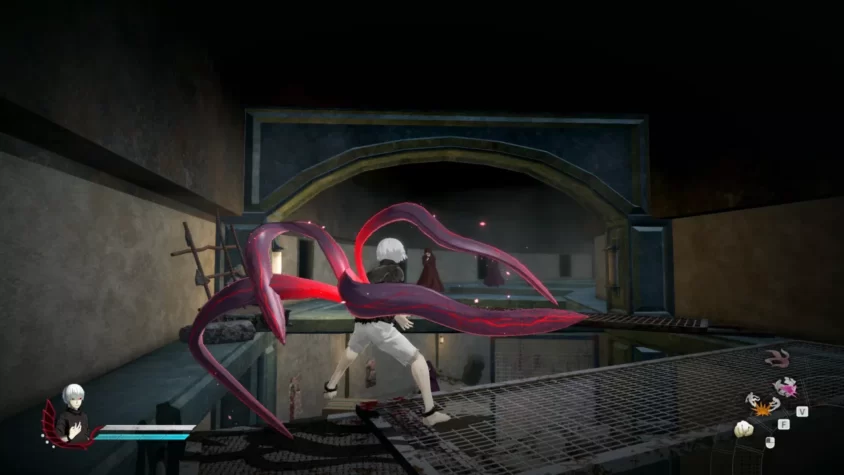 Персонаж в Tokyo Ghoul: re Call to Exist сражается на платформе