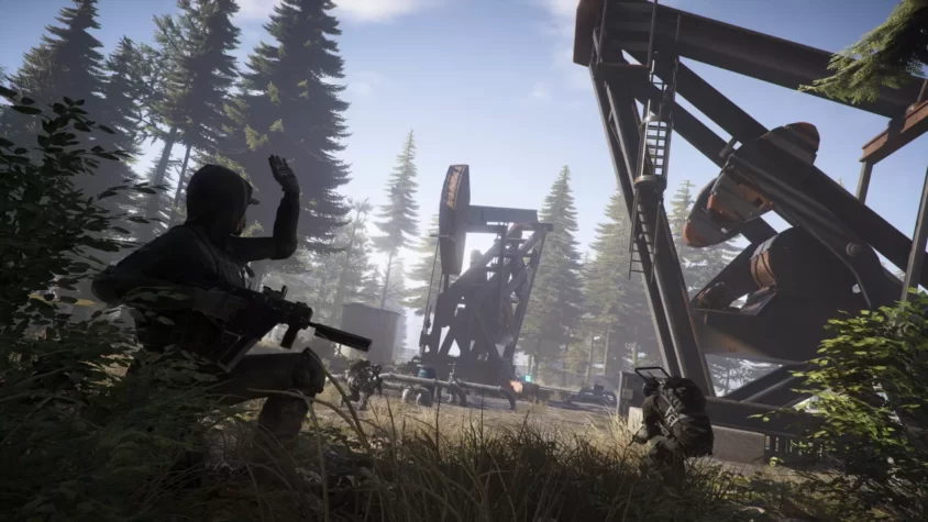 Операция в лесу рядом с нефтяной вышкой в игре Tom Clancy's Ghost Recon Wildlands
