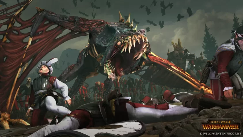 Сражение с огромным чудовищем и демонами в Total War: Warhammer