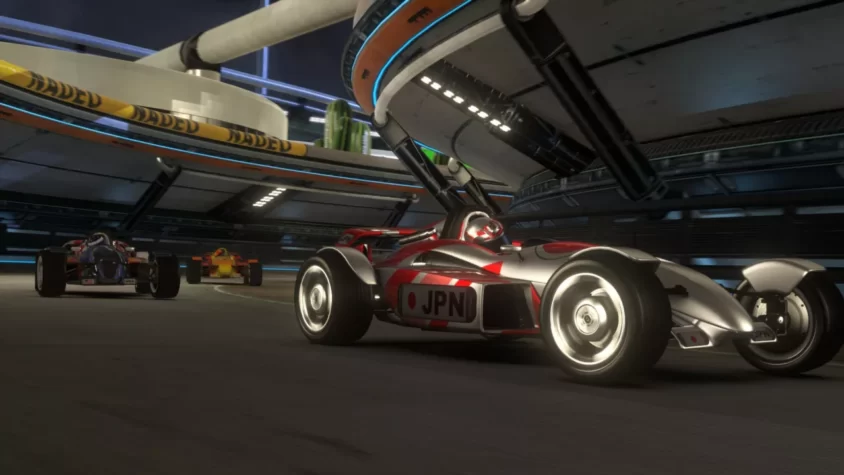 Гонка на высокоскоростной трассе в TrackMania 2 Stadium с японским автомобилем