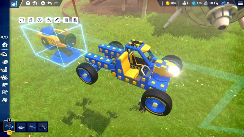 Геймплей Trailmakers с созданным машинным транспортом и процессом его конструирования