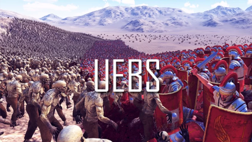 Обложка игры Ultimate Epic Battle Simulator с армией зомби против римских легионеров
