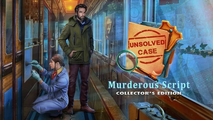Unsolved Case: Murderous Script - Коллекционное издание Обложка игры 'Unsolved Case: Murderous Script', где детективы расследуют убийство в поезде